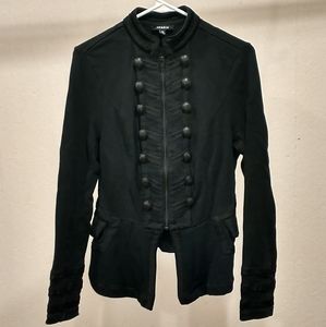 Torrid Zip Front High Neck Black Military Jacket Size 00